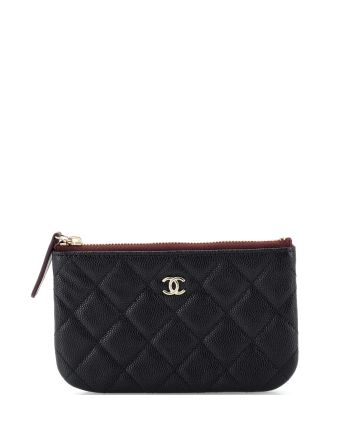 Classic O Case Pouch Quilted Caviar Mini